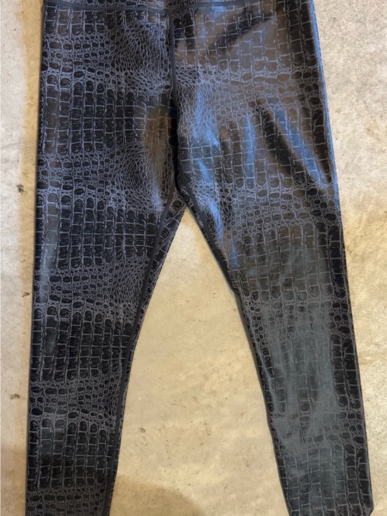 ZYIA Pants - ZYIA Black Faux Croc High-Shine Leggings